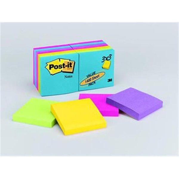 3M 3M Company MMM65414AU Sticky note Notes In Ultra Colors 14 Pads 654-14AU